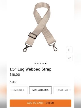 Lug 1.5" Webbed Strap In Macadamia
